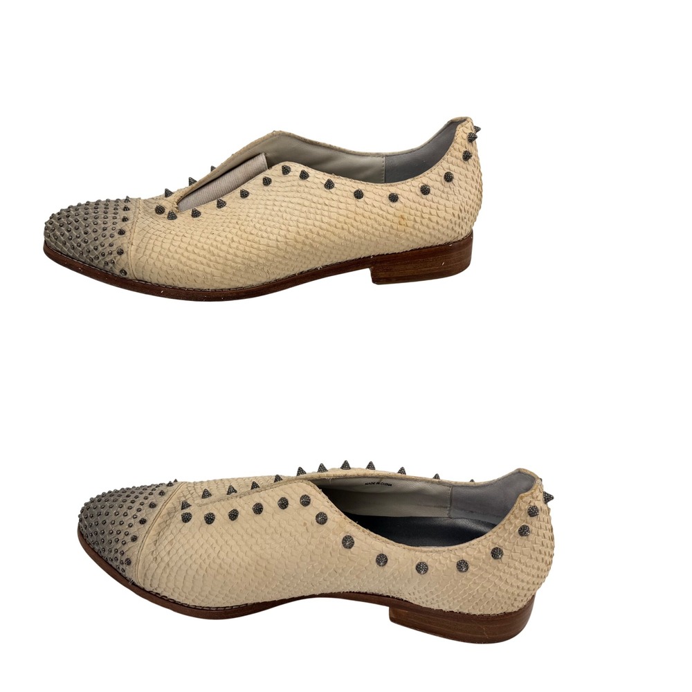 Zadig & Voltaire Cream Studded Slip-On Loafers - Picture 8 of 14